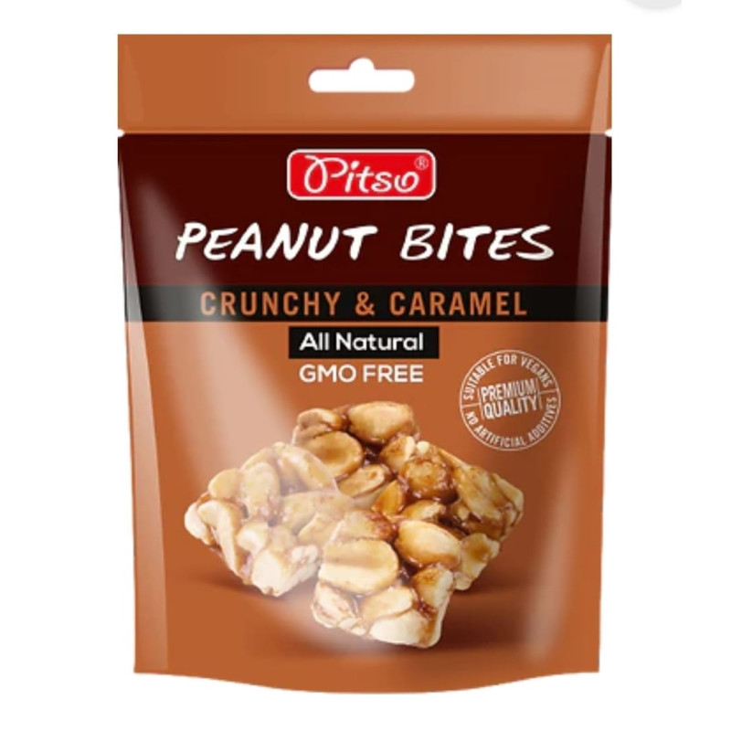 PITSO CRUNCHY CACAHUETES CARAMEL 18X100GR
