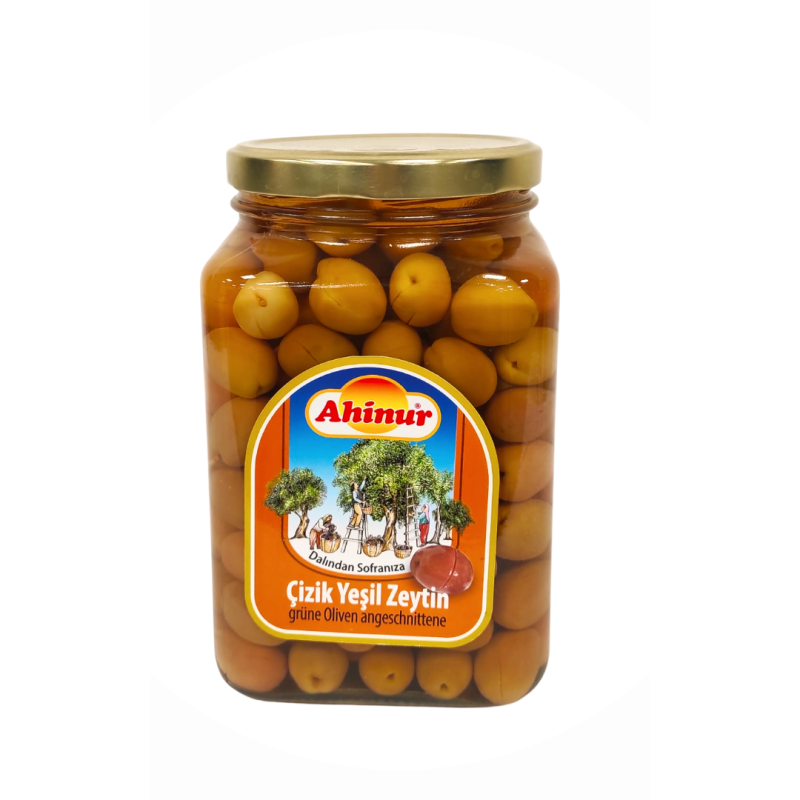 AHINUR OLIVES VERTES CASSEES ENTIER 8X850CC