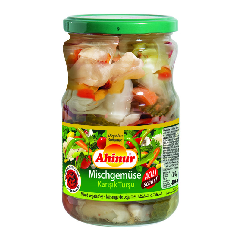 AHINUR MELANGES DE LEGUMES EN SAUMURE PIQUANT 12X720CC