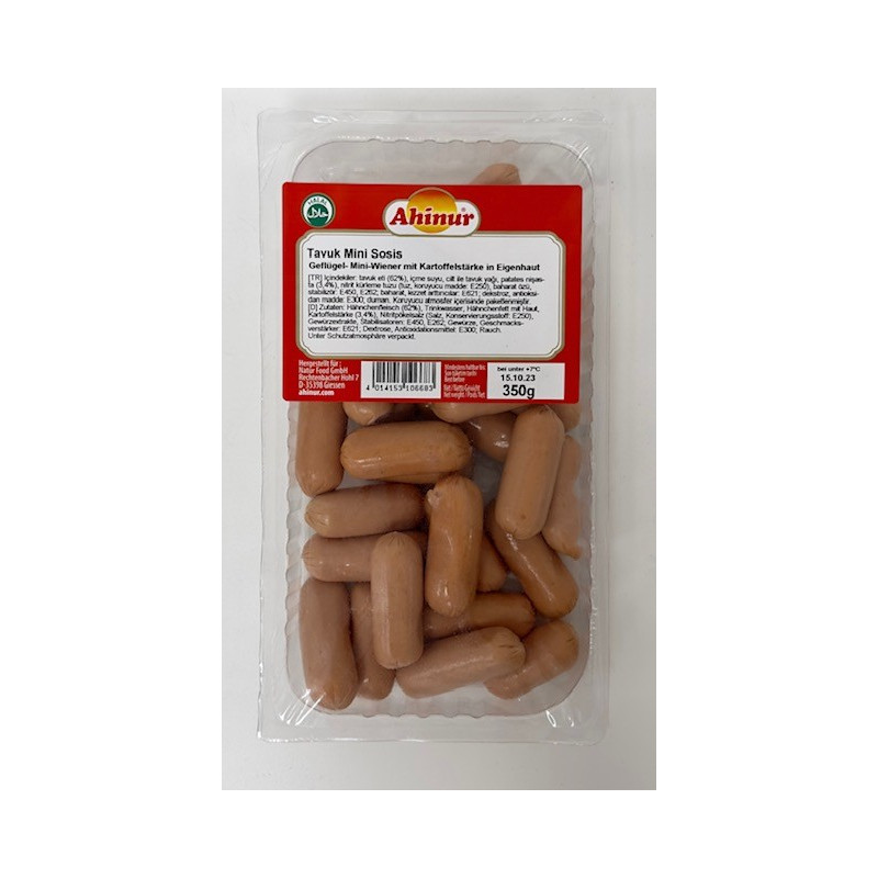 AHINUR SAUCCISE DE POULET MINI COCKTAIL 6X300GR