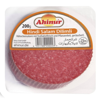 AHINUR SALAMI DE DINDE EN TRANCHES 10X200GR