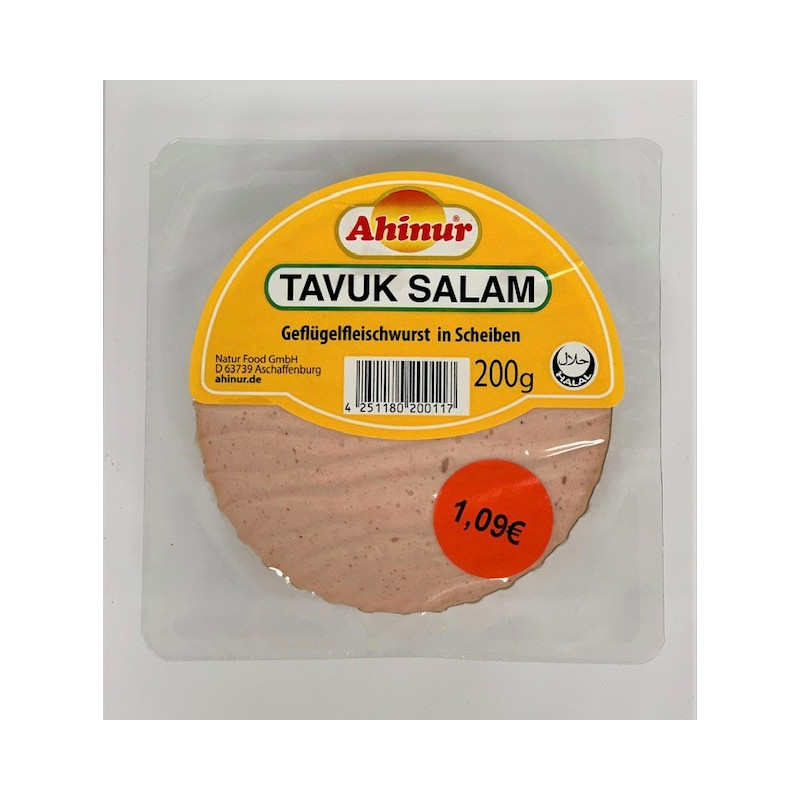 AHINUR SALAMI DE POULET TRANCHES 12X200GR