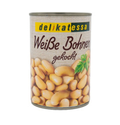 DELIKATESSA HARICOTS BLANC BOITE 12X400GR